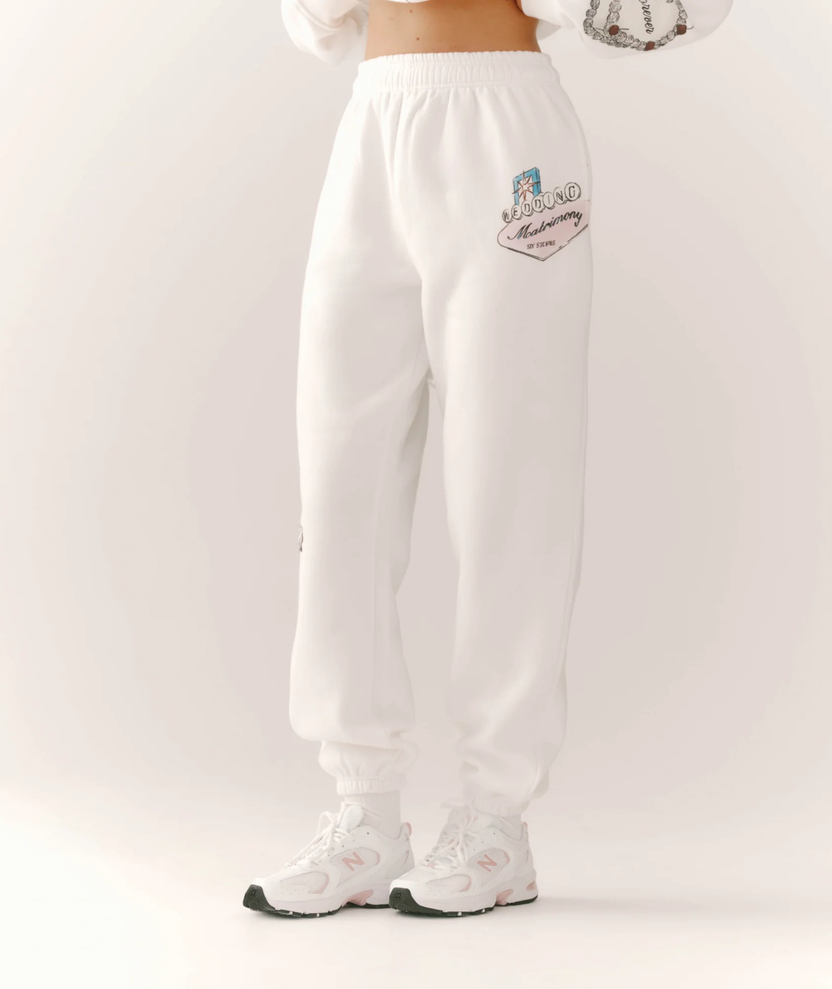 Destination Vegas Bride Graphic Sweatpants - White - Image 4