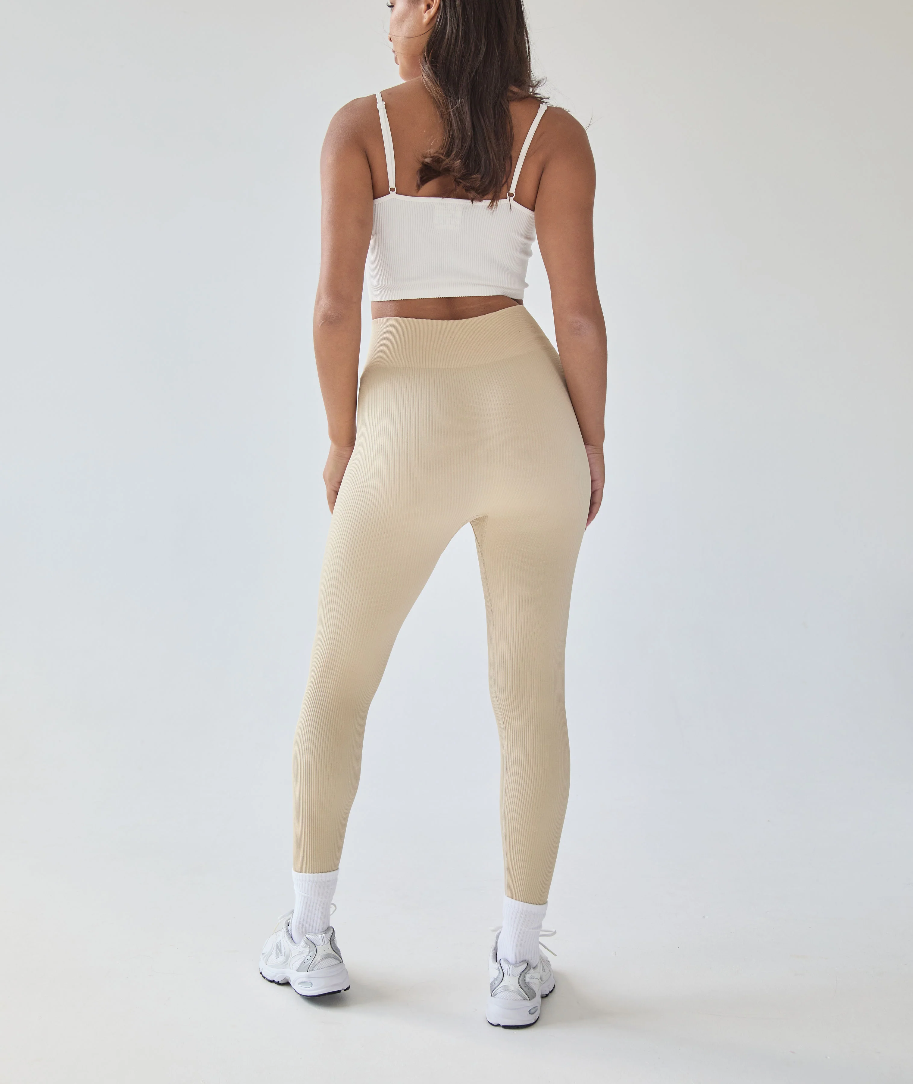 Seamless Contour Rib Leggings - Sand - Image 4
