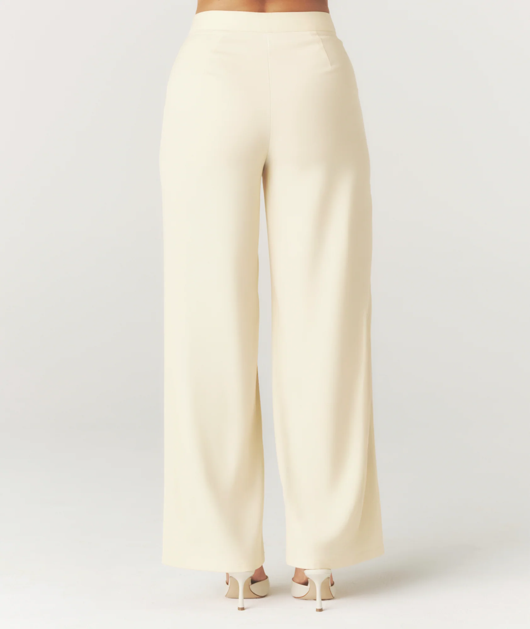 Tailored Wide Leg Trousers - Lemon - Image 4